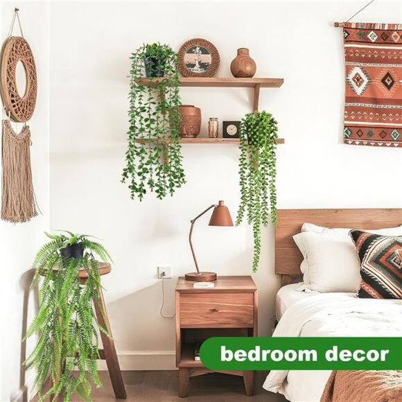 4Pcs Fake Plants Hanging Artificial Ivy Vine Faux Eucalyptus Hanging Plants - Picture 6 of 7